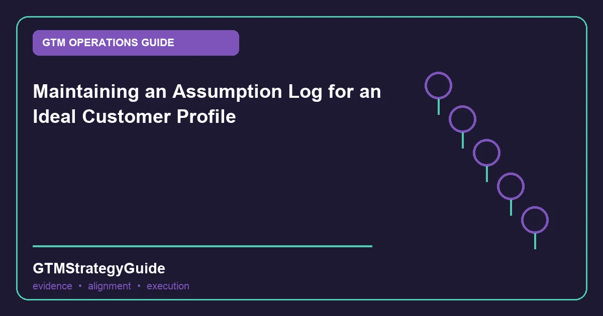 Maintaining an Assumption Log for an Ideal Customer Profile
